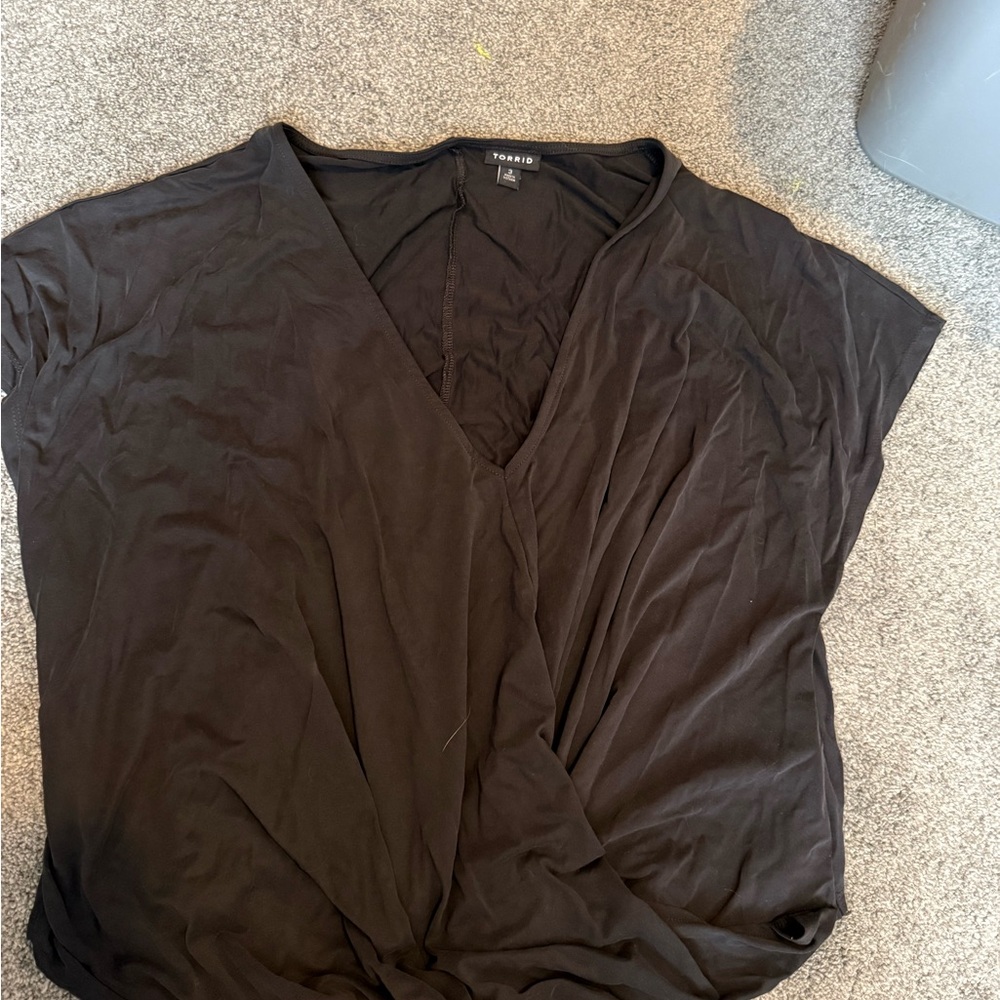 Torrid Black V-Neck Blouse